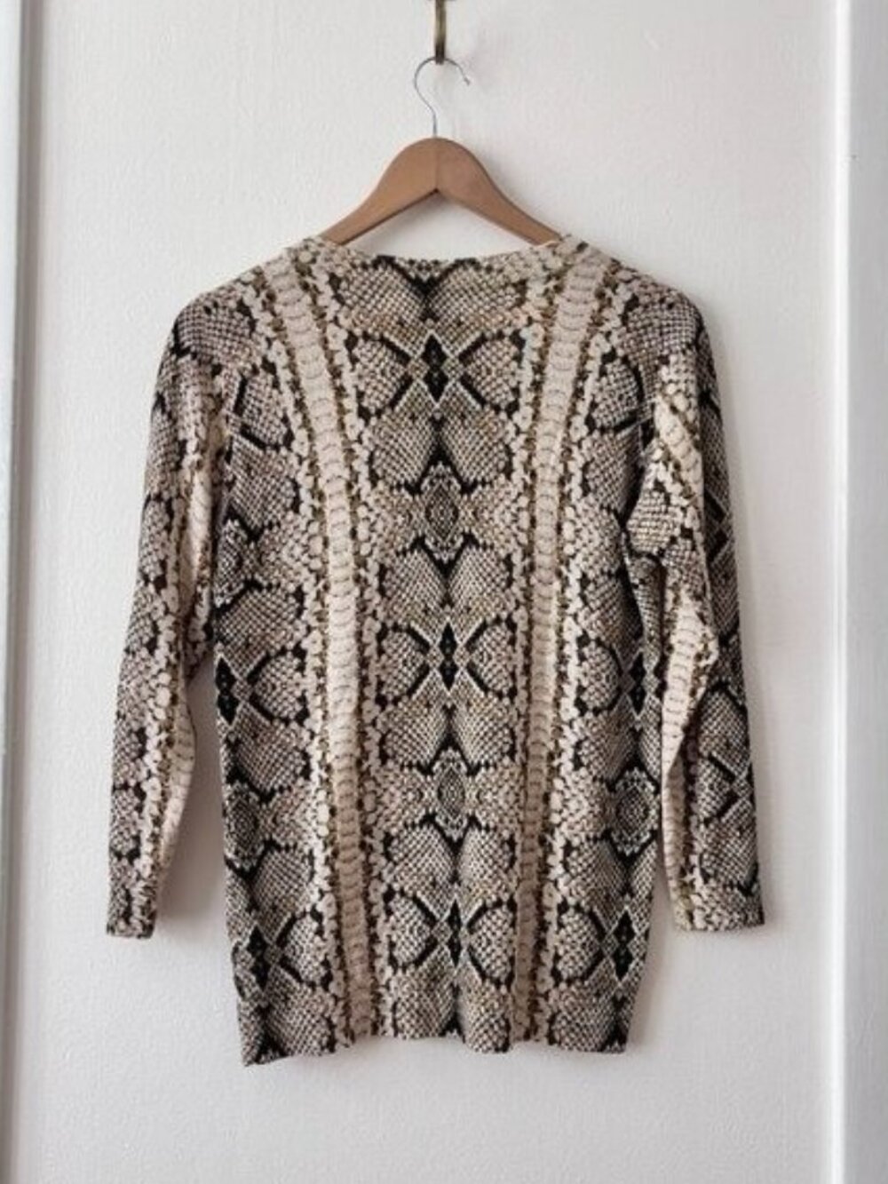 J. Crew Tippi Merino Wool Snake Print Sweater in Caramel Size M - Picture 7 of 8